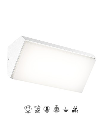 SOLDEN * APLIQUE EXTERIOR HORIZ.BLANCO  LED IP65 - 9W - 3000K